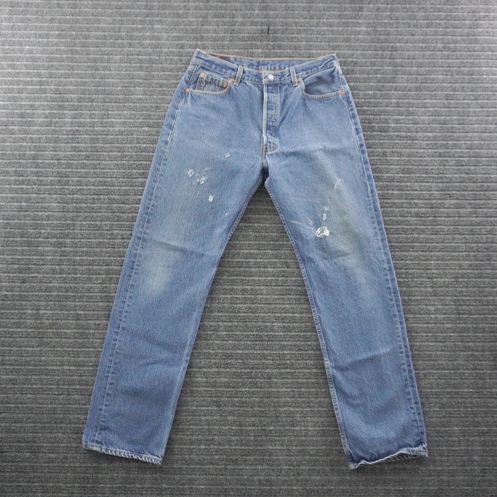 Vintage 90s Levis 501 Jeans Mens 36x34 (31x34) Blue Distressed Button Fly